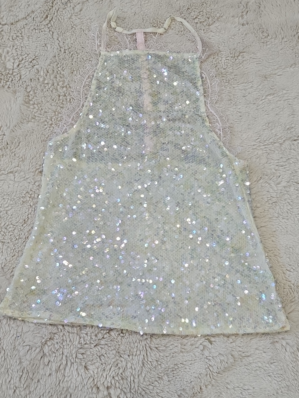 Iridescent Sequin Halter Tank Top
